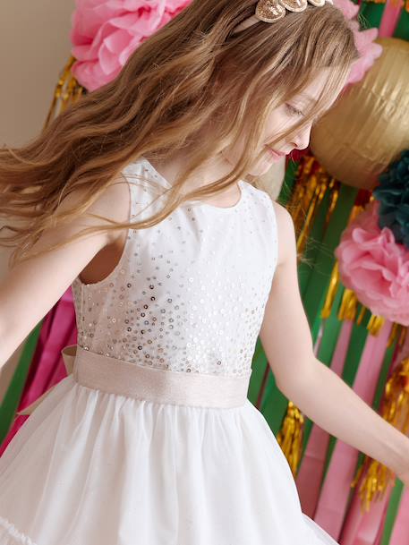 Robe fille noël à sequins et tulle  - vertbaudet enfant
