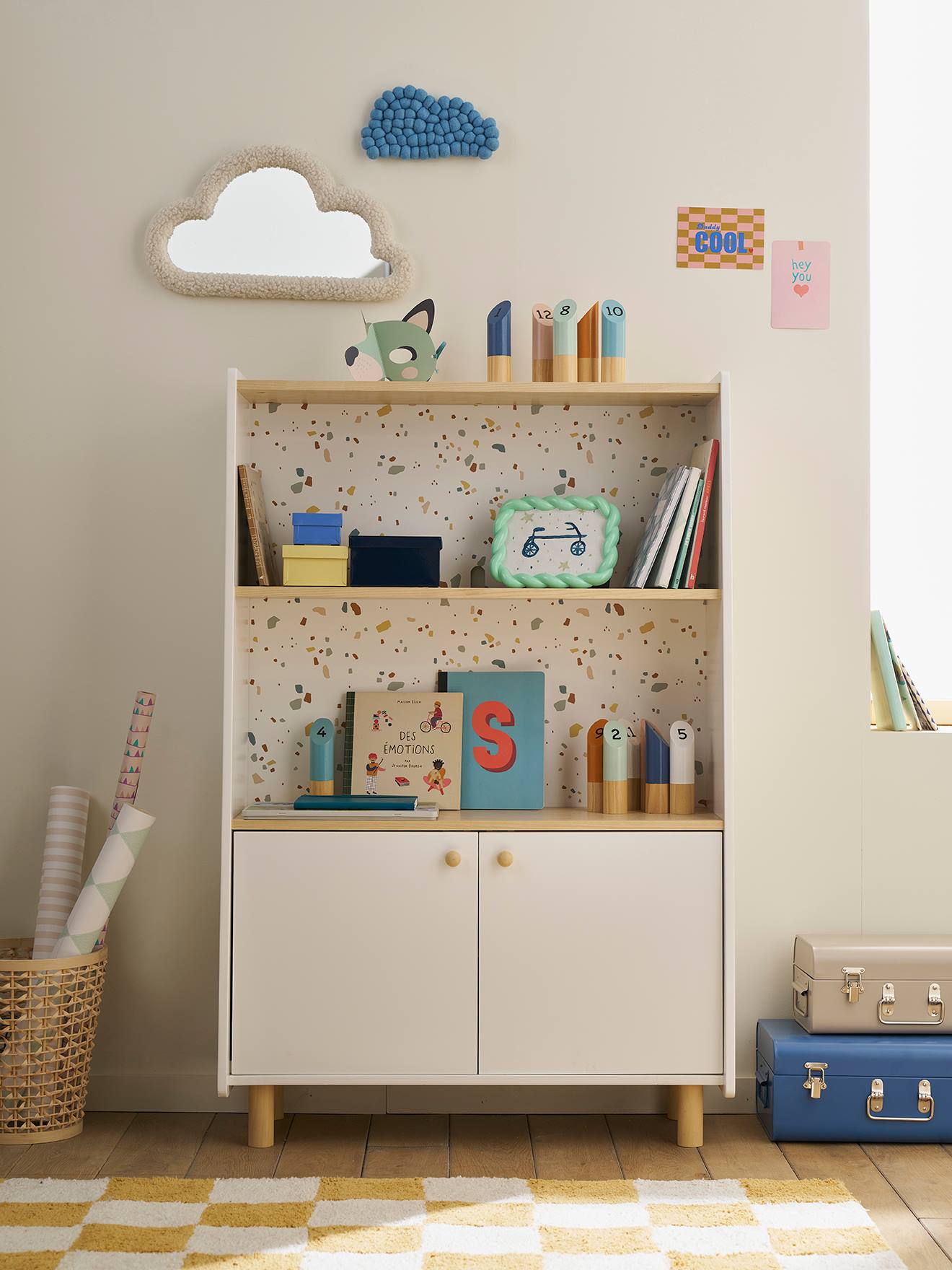 Vertbaudet Lage Boekenkast Met Plank Ligne Terrazzo Beige