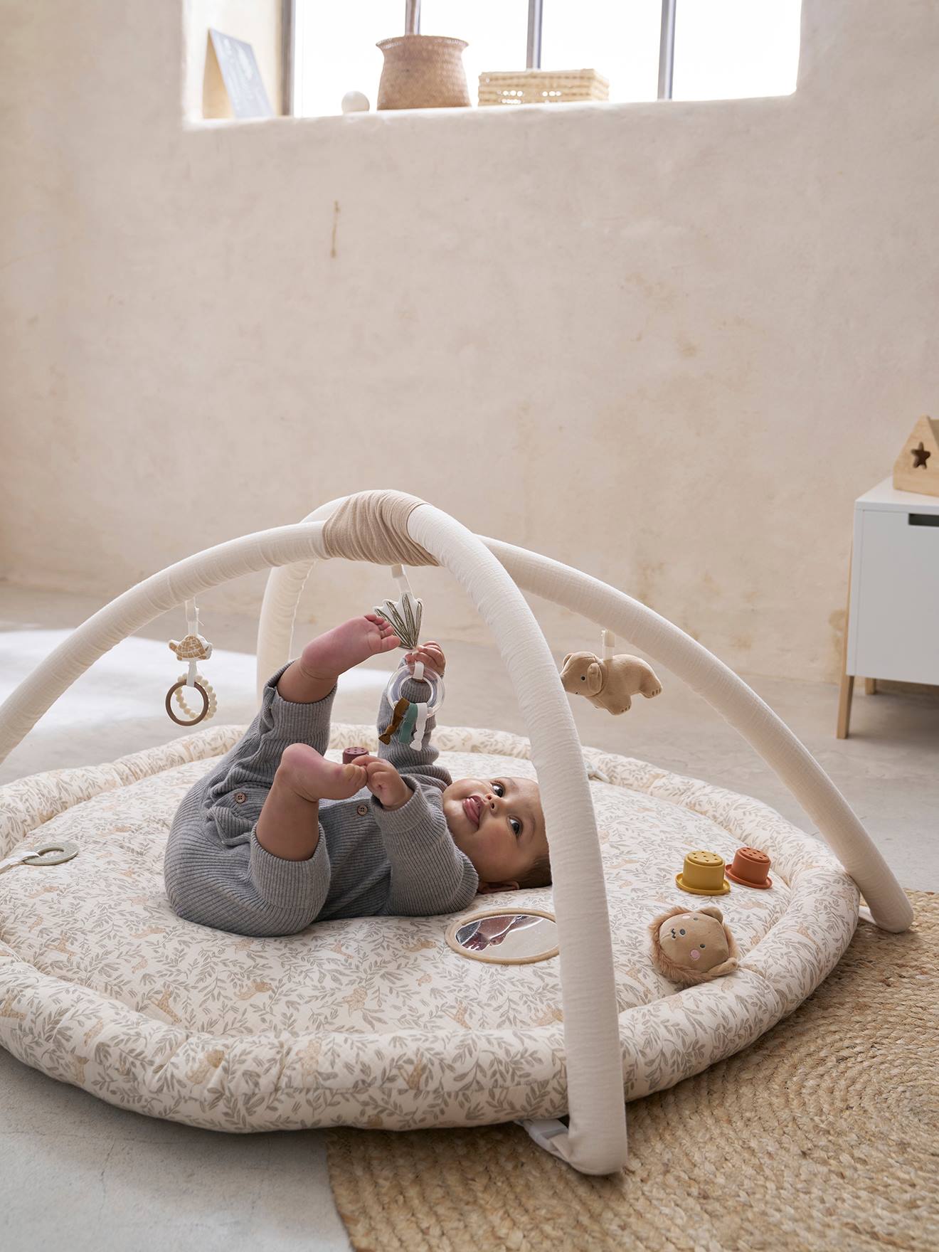 Vertbaudet Meegroei Speelmat Met Bogen En Rand Babylon Beige