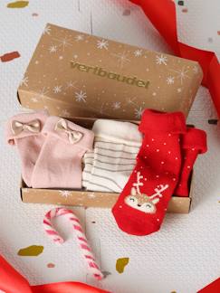 Baby-Sokken, kousen-Set van 3 paar kerstsokken voor baby
