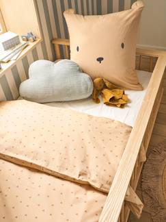 Linge de maison et décoration-Linge de lit enfant-Parure housse de couette + taie d'oreiller OURSON, avec coton recyclé
