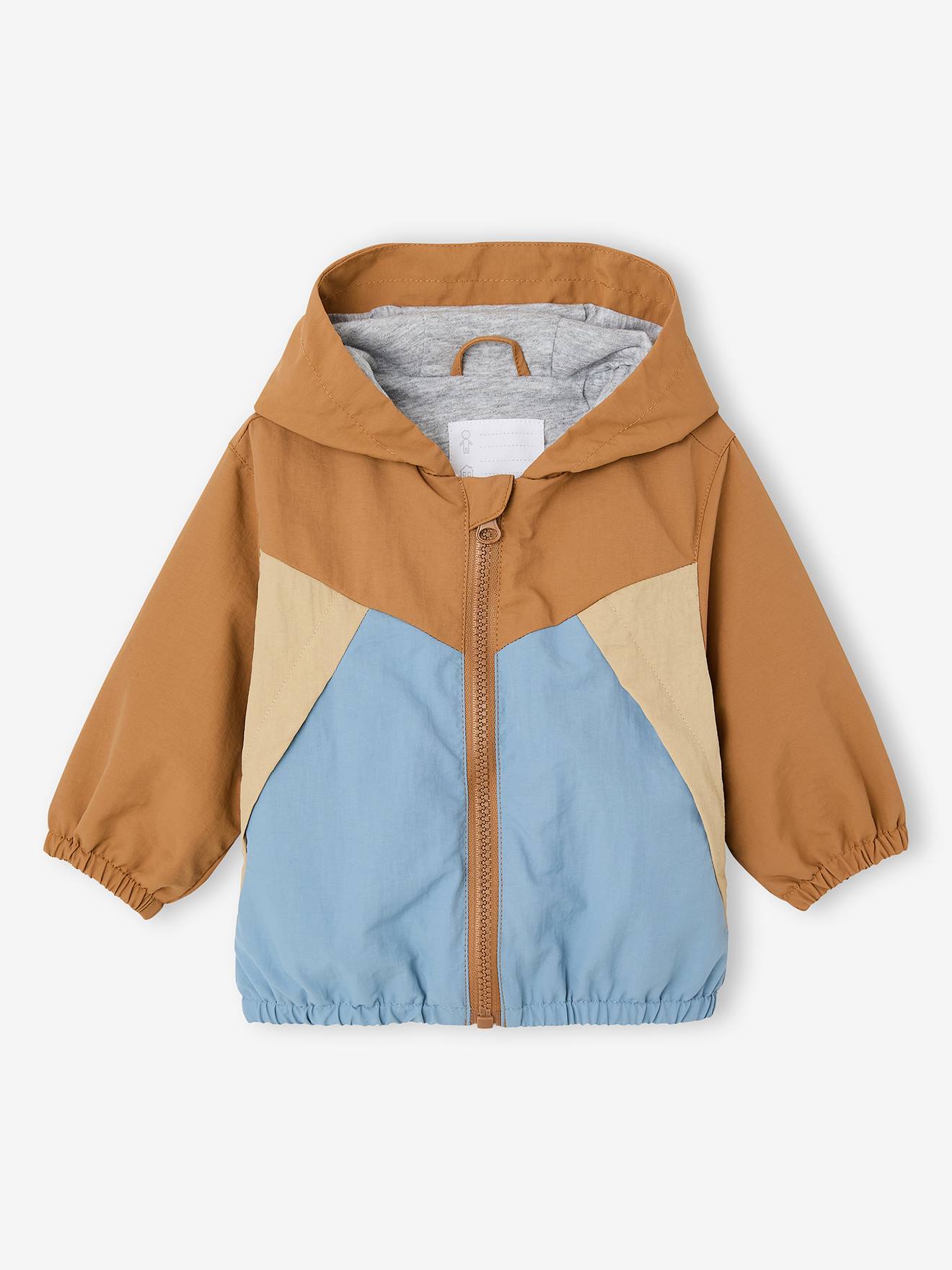 Vertbaudet Windjack Colorblock Voor Babyjongens Karamel