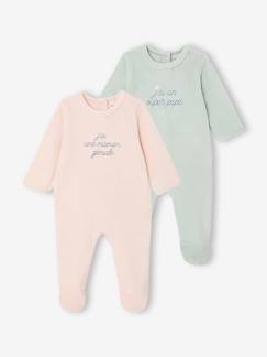 Bébé-Pyjama, surpyjama-Lot 2 pyjamas bébé fille velours