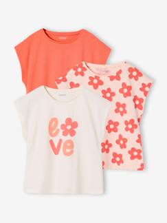 -Set van 3 Basics meisjesshirts met korte mouwen