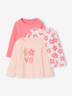 Meisje-Set van 3 BASICS meisjesshirts met lange mouwen