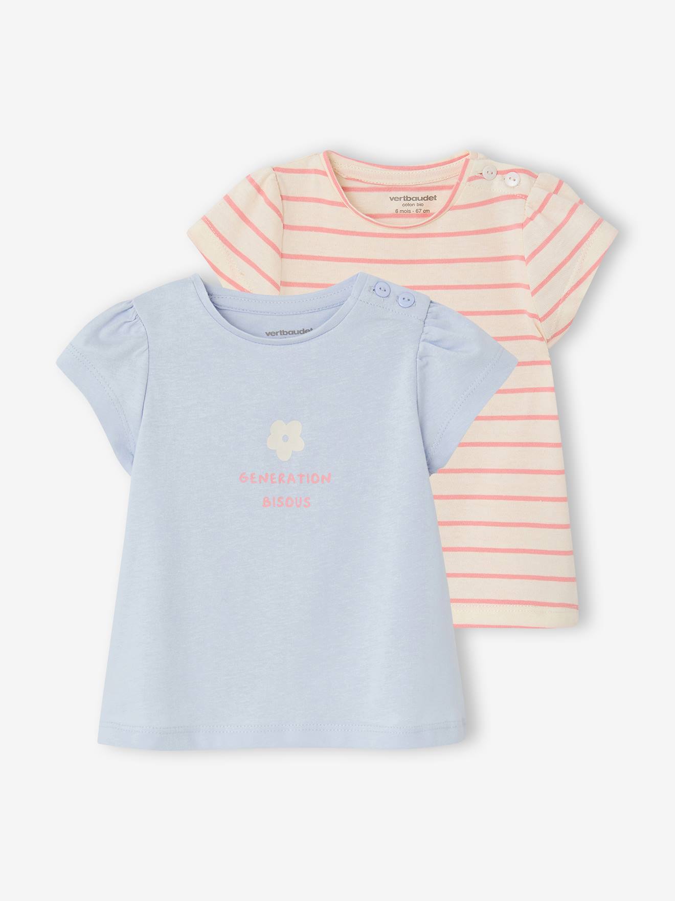 Vertbaudet T-shirt Babymeisje Fantasie Lichtblauw