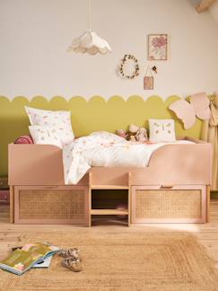 -Lit enfant surélevé avec rangements cannage LIGNE POÉSIE