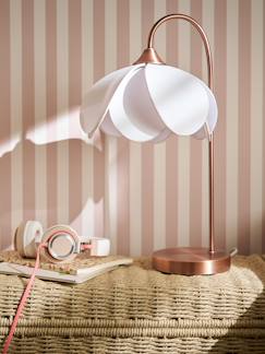 Linge de maison et décoration-Lampe à poser abat-jour fleur pied métal