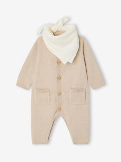 Bébé-Salopette, combinaison-Coffret bébé combinaison tricot et bandana