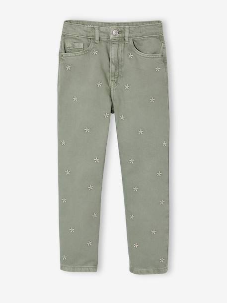 Fille-Pantalon mom fille brodé