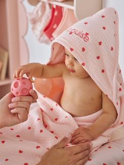 Linge de maison et décoration-Cape de bain + gant de toilette MON COEUR