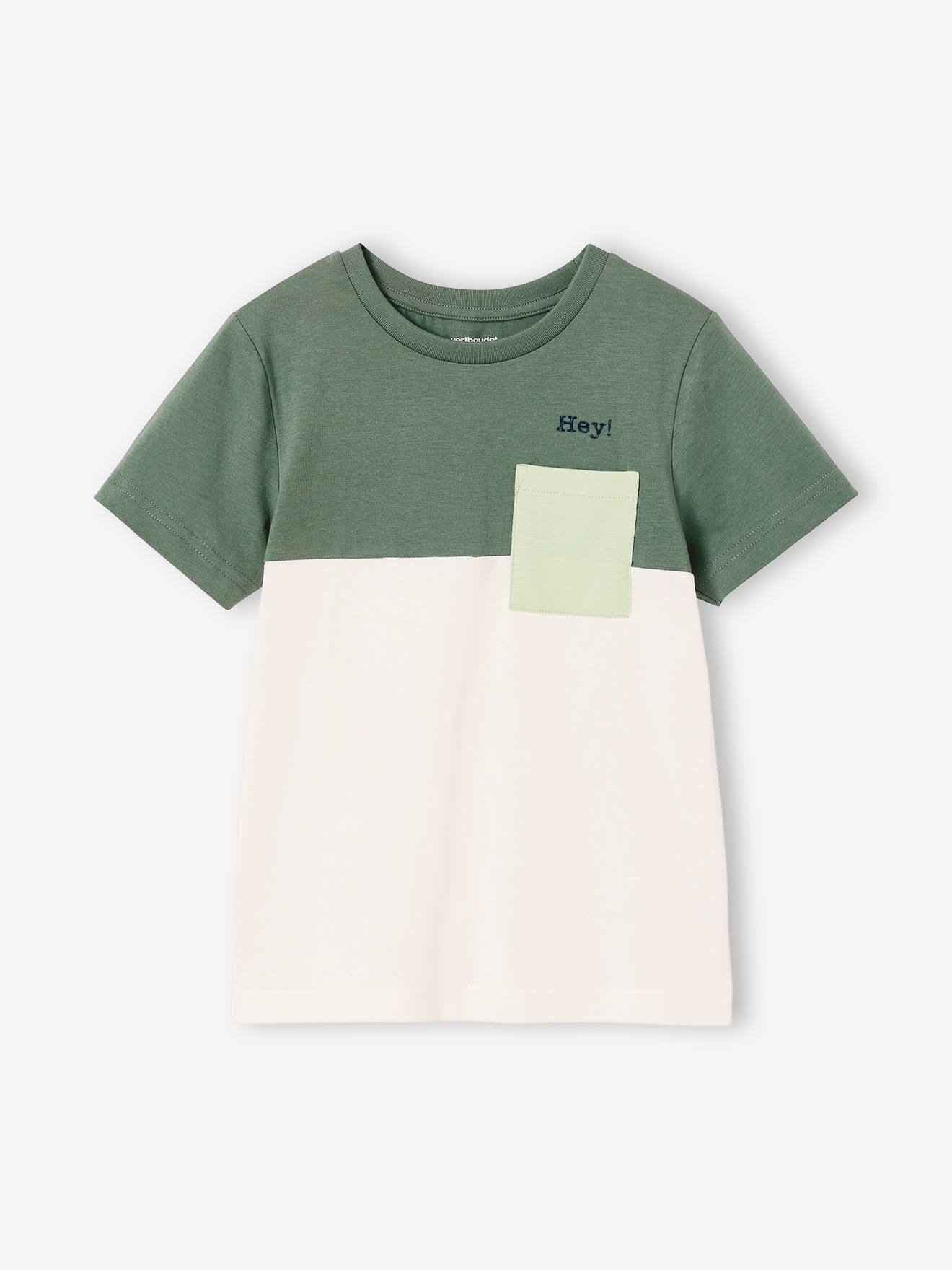 Vertbaudet Colorblock Jongensshirt Met Korte Mouwen Engels Groen