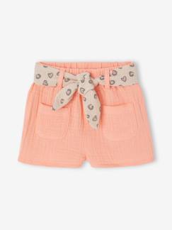 -Short bébé fille avec ceinture imprimée