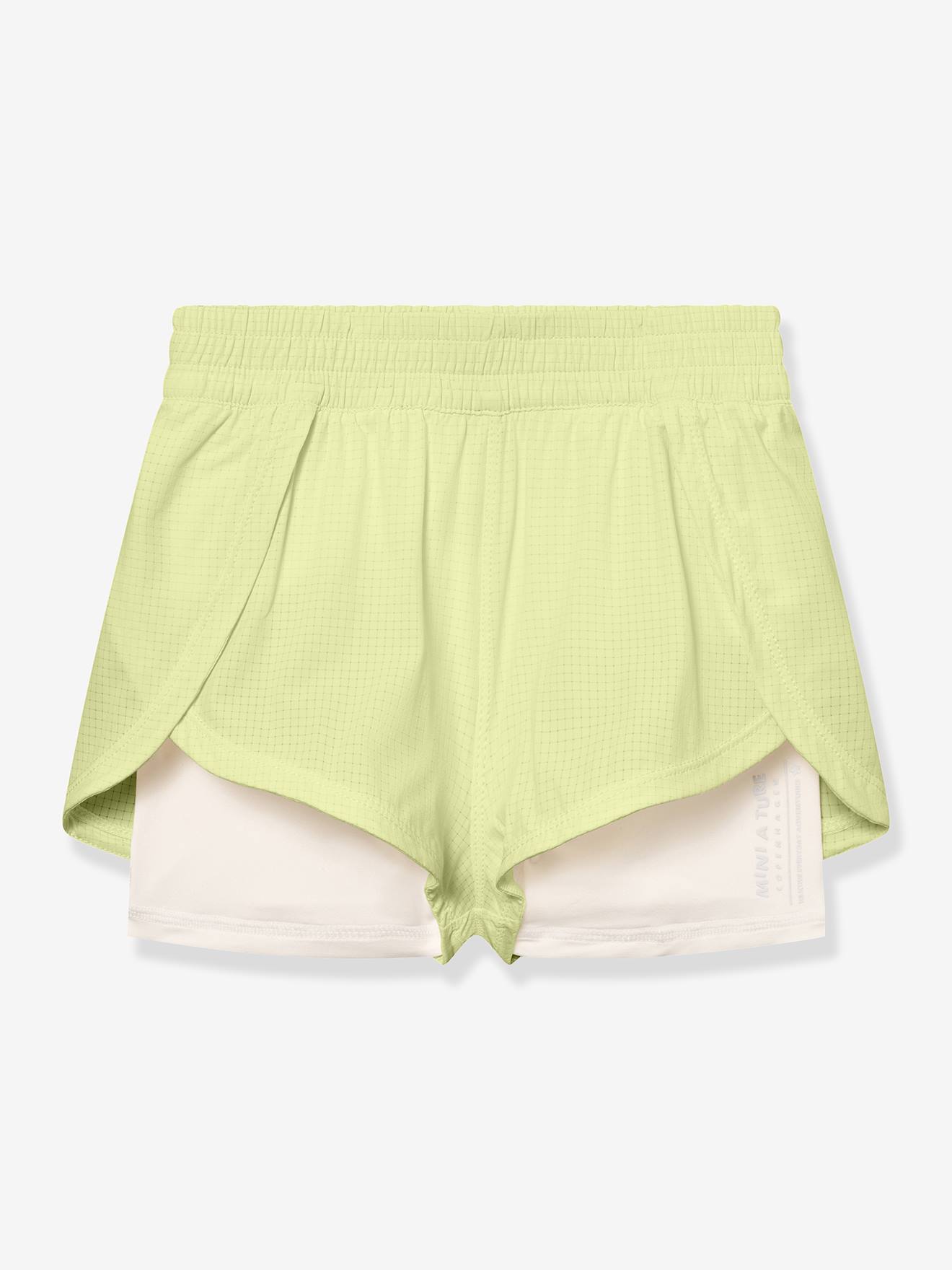 Praktische 2-in-1 short MATEIDIE MINI A TURE lichtgeel