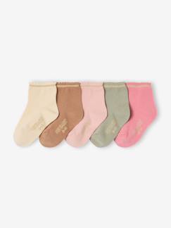 Baby-Sokken, kousen-Set van 5 paar glittersokken voor babymeisjes BASICS