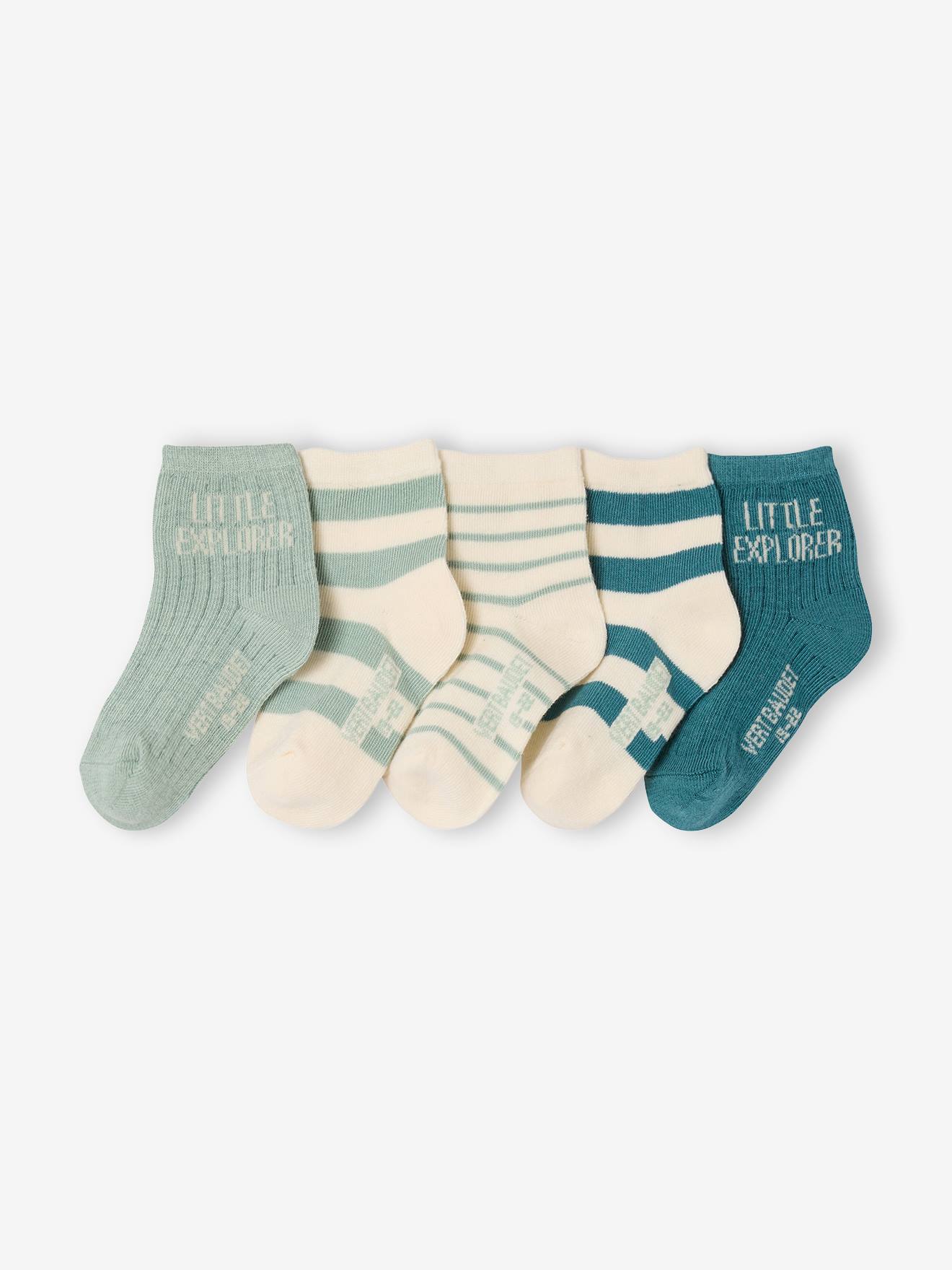 Vertbaudet Set Van 5 Paar Sokken Baby Jongen Blauwgroen