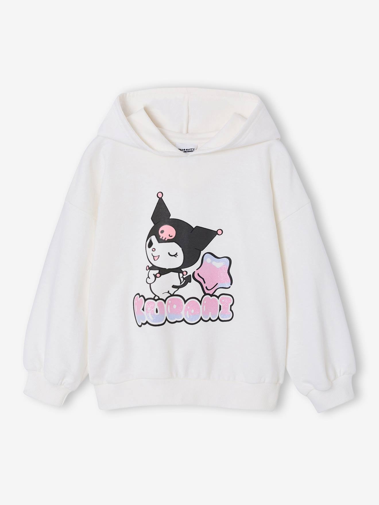 Hello Kitty Sweater Met Capuchon Kuromi Ecru