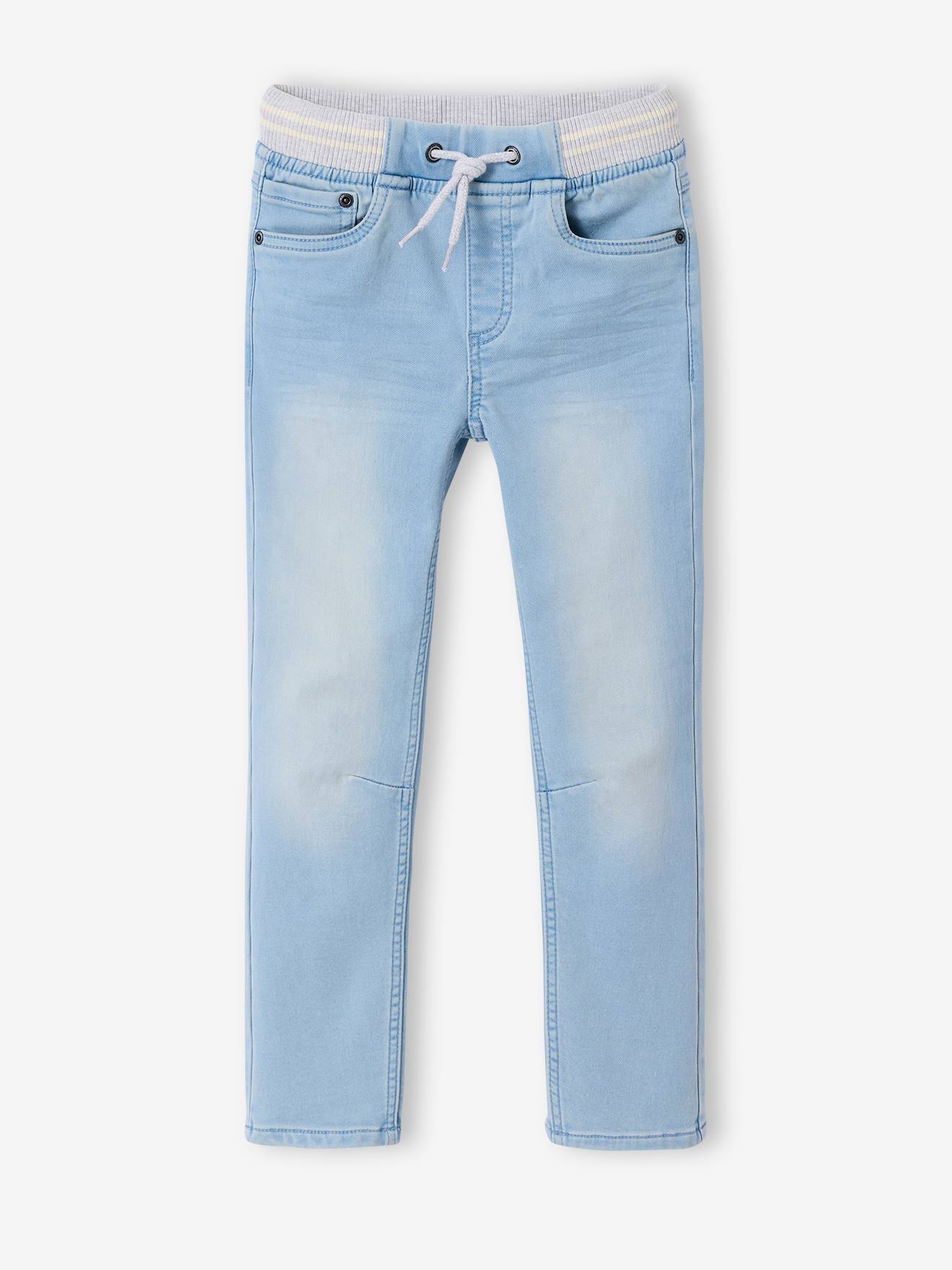 Vertbaudet Rechte Fleecebroek Jongens Denim Look Gebleekt Denim