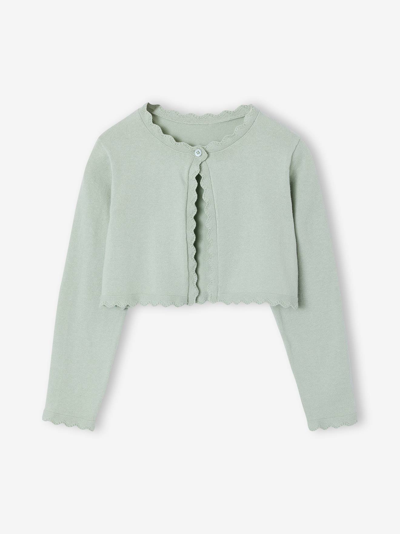 Vertbaudet Bolero Voor Meisjes Met Een Praktische Opening Saliegroen