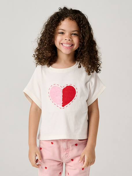 Fille-T-shirt, sous-pull-T-shirt-T-shirt fille motifs sequins