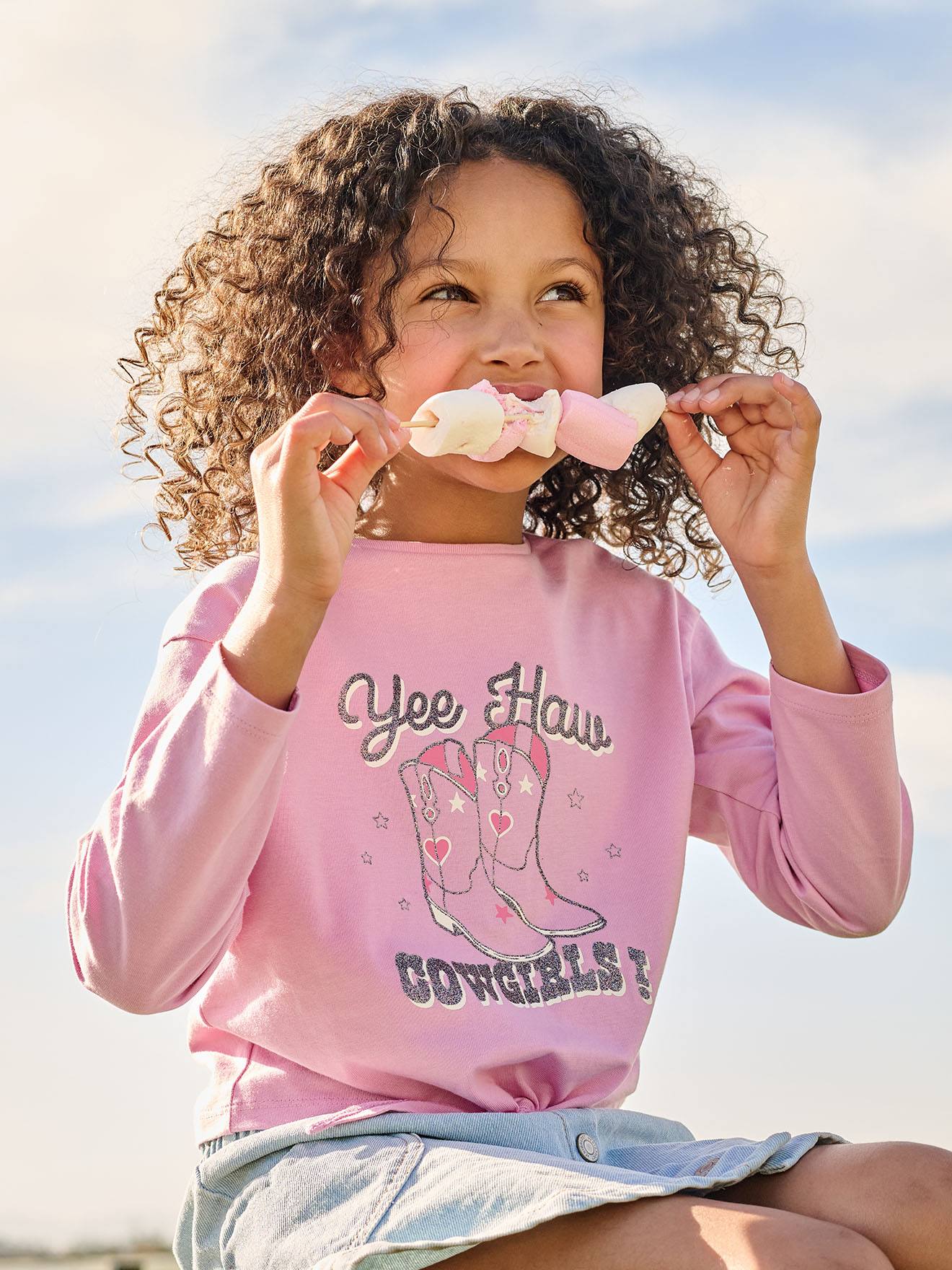 Vertbaudet T-shirt Voor Meisjes Met Knoopdetail Zachtpaars