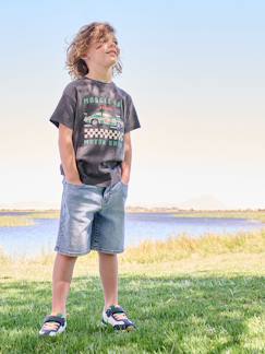 Garçon-Short-Bermuda en denim garçon taille ajustable