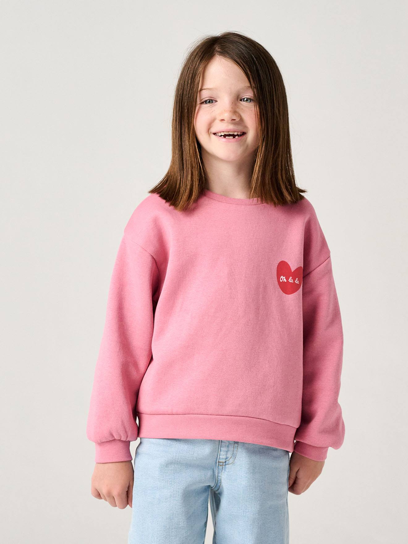 Vertbaudet Basic Meisjessweater Met Motief Pioenroos