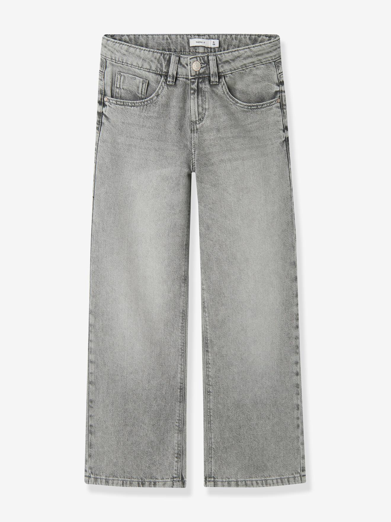 Wijde Jeans Voor Meisjes Name It Denimgrijs
