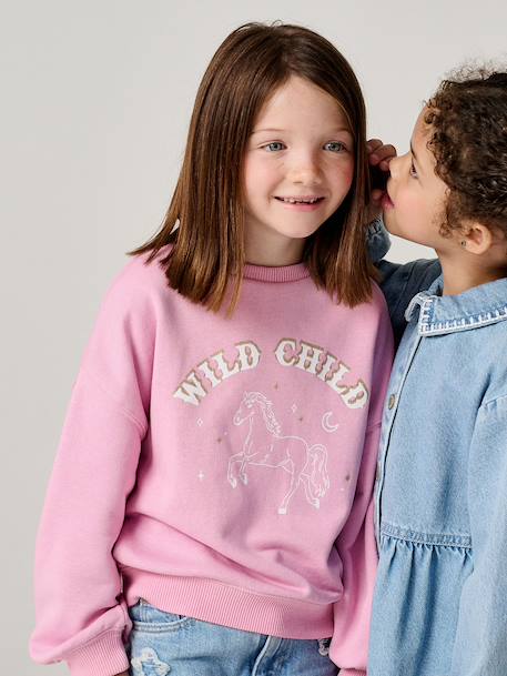 Fille-Pull, gilet, sweat-Sweat fille manches longues