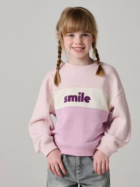 Fille-Pull, gilet, sweat-Sweat-Sweat fille colorblock