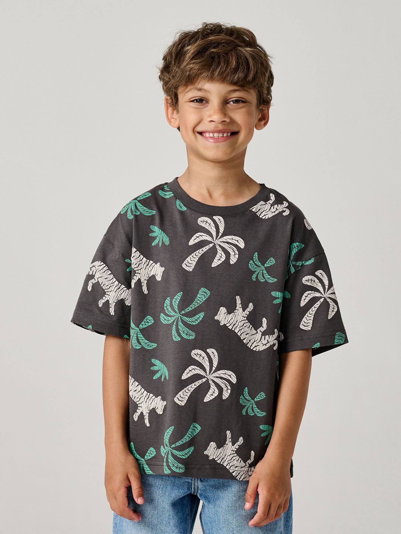 Vertbaudet T-shirt Jongens Korte Mouwen Antraciet