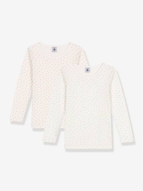 Fille-T-shirt, sous-pull-Lot 2 tee-shirts manches longues Petit Bateau
