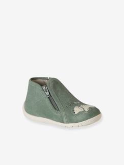 Chaussures-Chaussures bébé 17-26-Chaussons bébé cuir souple zip