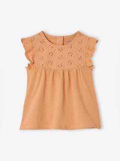 Baby-T-shirt, coltrui-T-shirt met korte mouwen voor babymeisjes, geborduurd