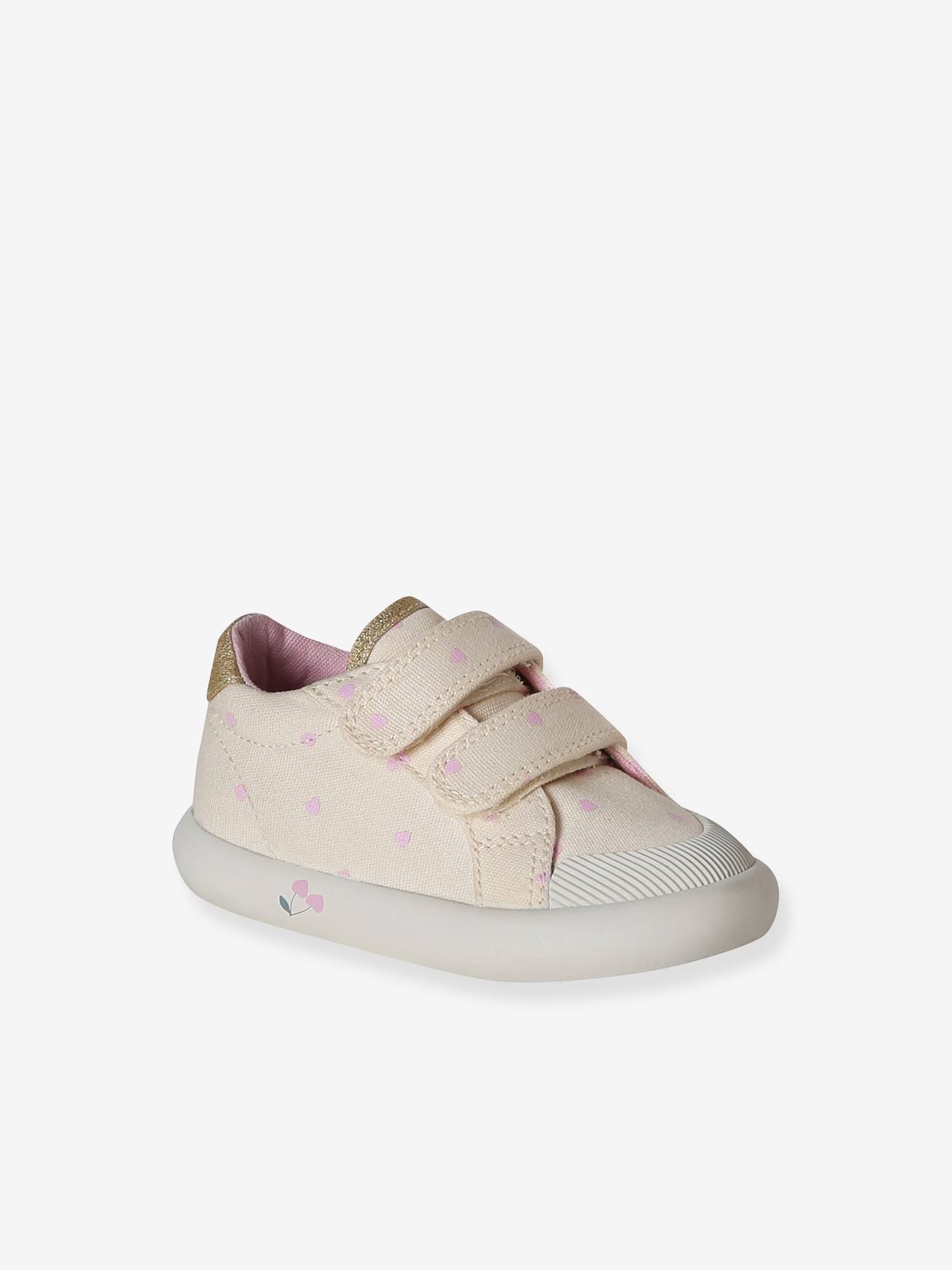 Vertbaudet Stoffen Tennisschoenen Met Klittenband Voor Babymeisjes Veel Roze