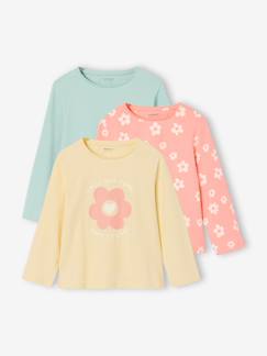 Meisje-Set van 3 BASICS meisjesshirts met lange mouwen