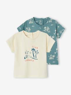 Baby-T-shirt, coltrui-Set van 2 t-shirts met korte mouwen baby