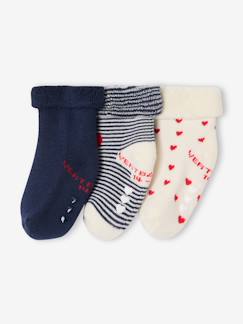 -Lot de 3 paires de chaussettes bébé fille coeurs 