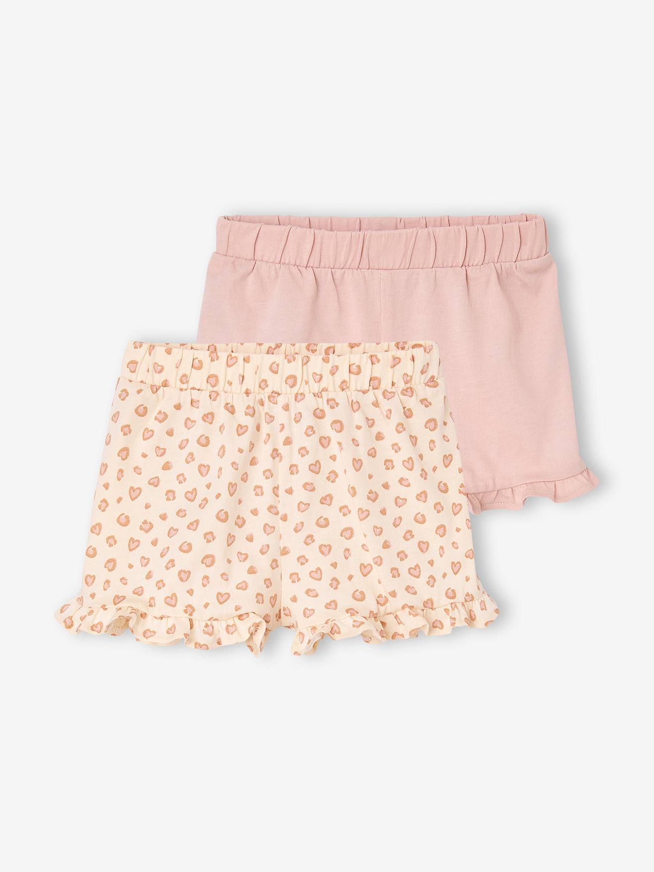 Vertbaudet Set Van 2 Short Met Ruches Ecru