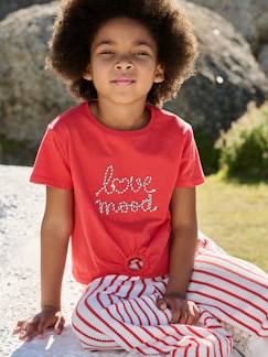 Meisje-T-shirt voor meisjes met een sierlijke strikdetail