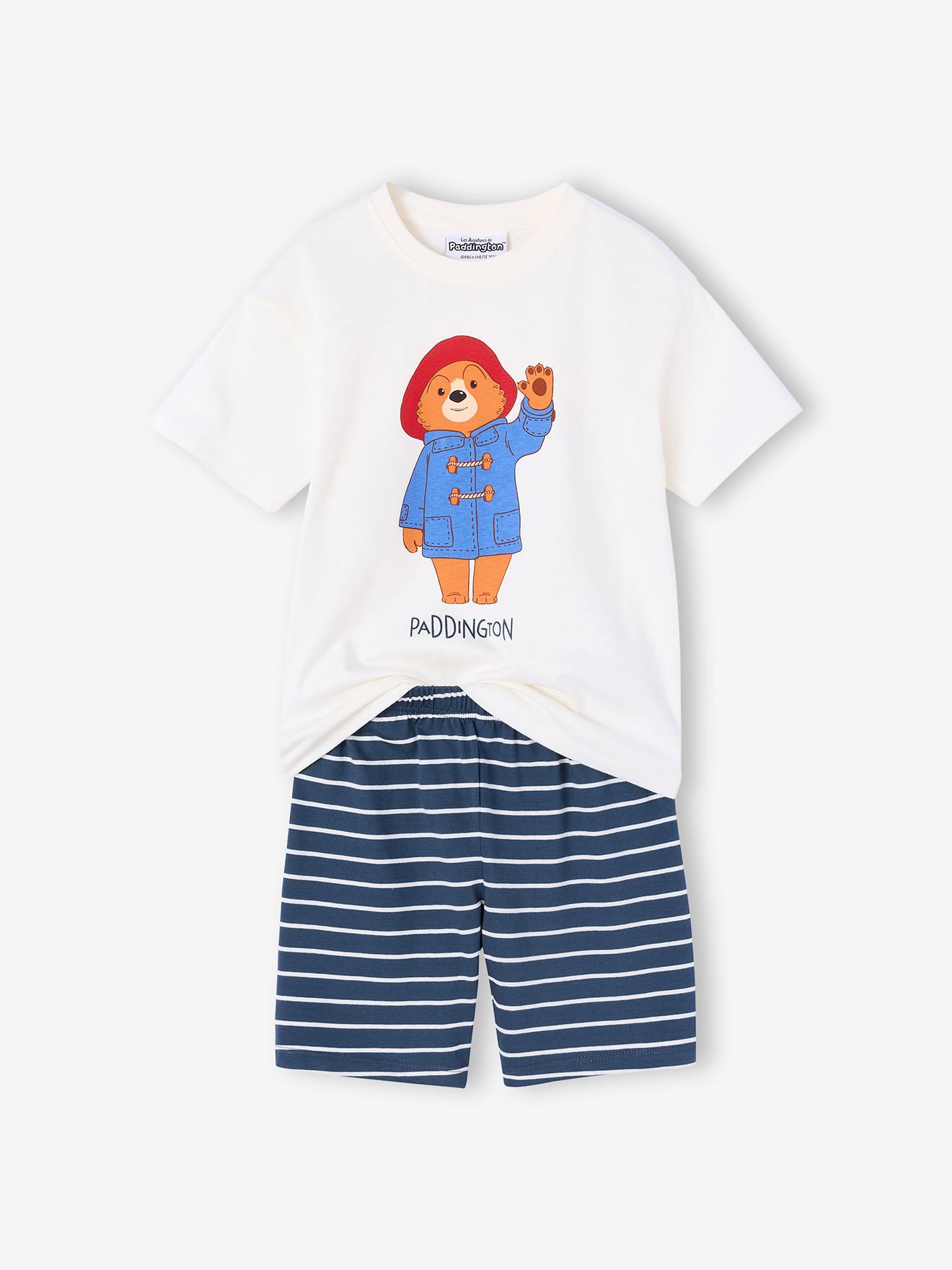 Gestreepte Pyjama Short Paddington Marineblauw, Gestreept
