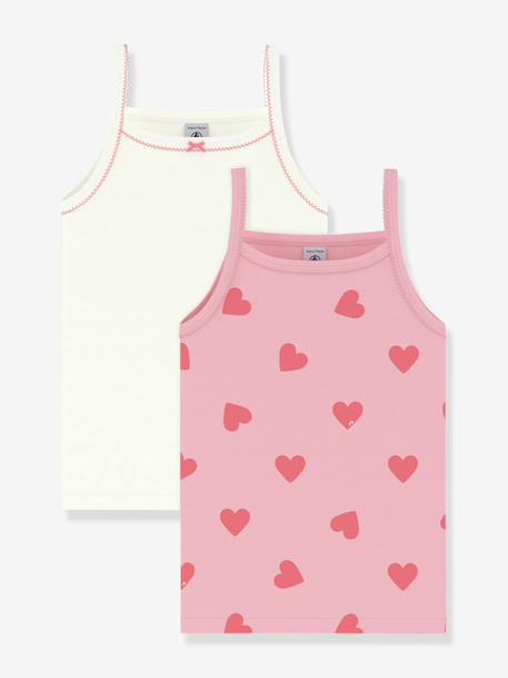 Fille-T-shirt, sous-pull-T-shirt-Lot de 2 débardeurs enfant Petit Bateau