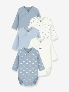 Baby-Set van 5 gekruiste body's met lange mouwen baby