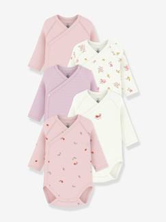 Baby-Set van 5 gekruiste body's baby PETIT BATEAU