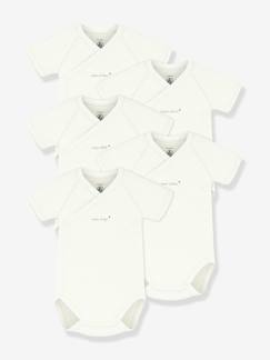 -Lot 5 bodies croisés bébé coton Petit Bateau