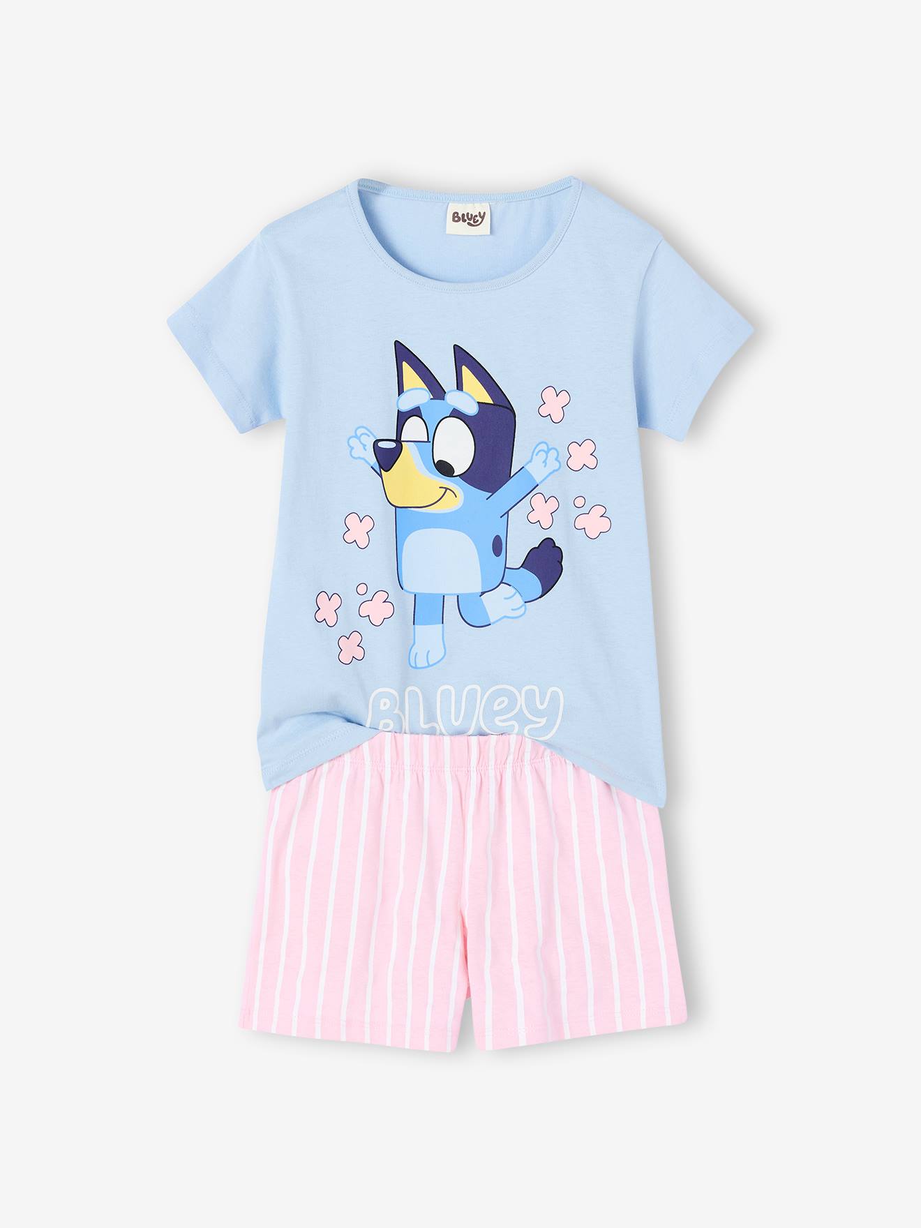 Pyjamashort Meisjes Katoen Bluey Roze, Gestreept