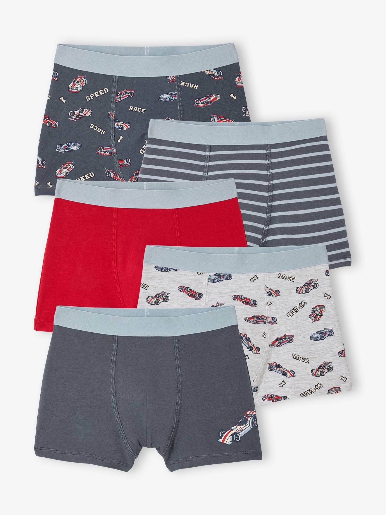 Vertbaudet Set Van 5 Boxershorts Auto F1 Antraciet