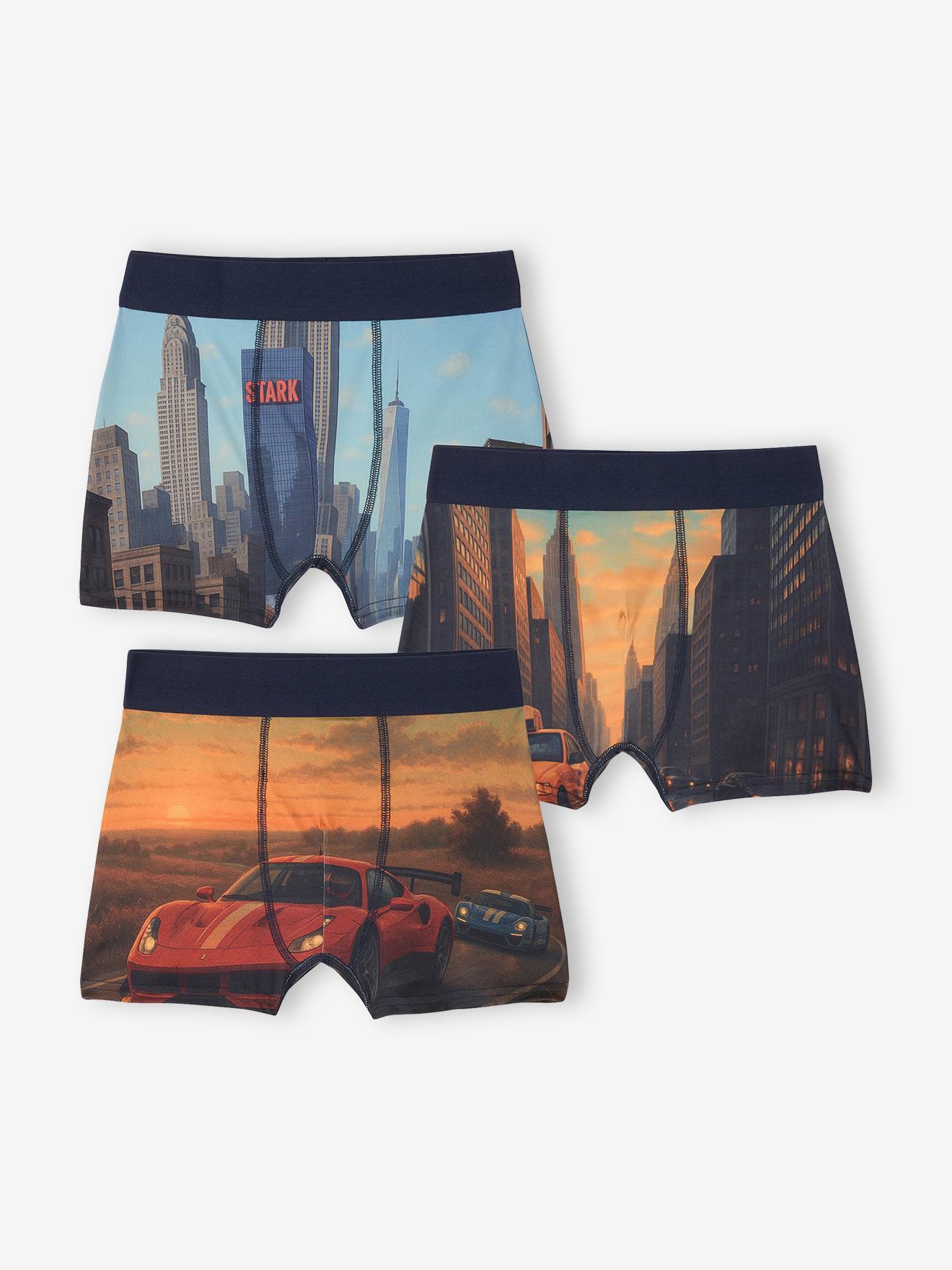 Jonen Set Van 3 Boxershorts Zwart