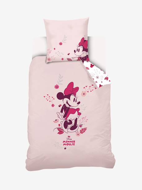 Parure Housse De Couette Reversible Taie D Oreiller Enfant Disney Minnie Rose Blanc Linge De Maison Et Decoration