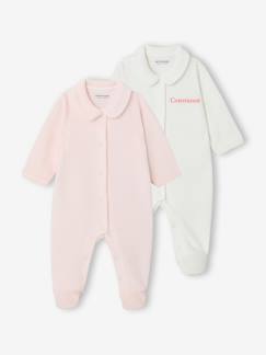 Bébé-Pyjama, surpyjama-Lot de 2 pyjamas bébé mixtes en velours ouverture naissance